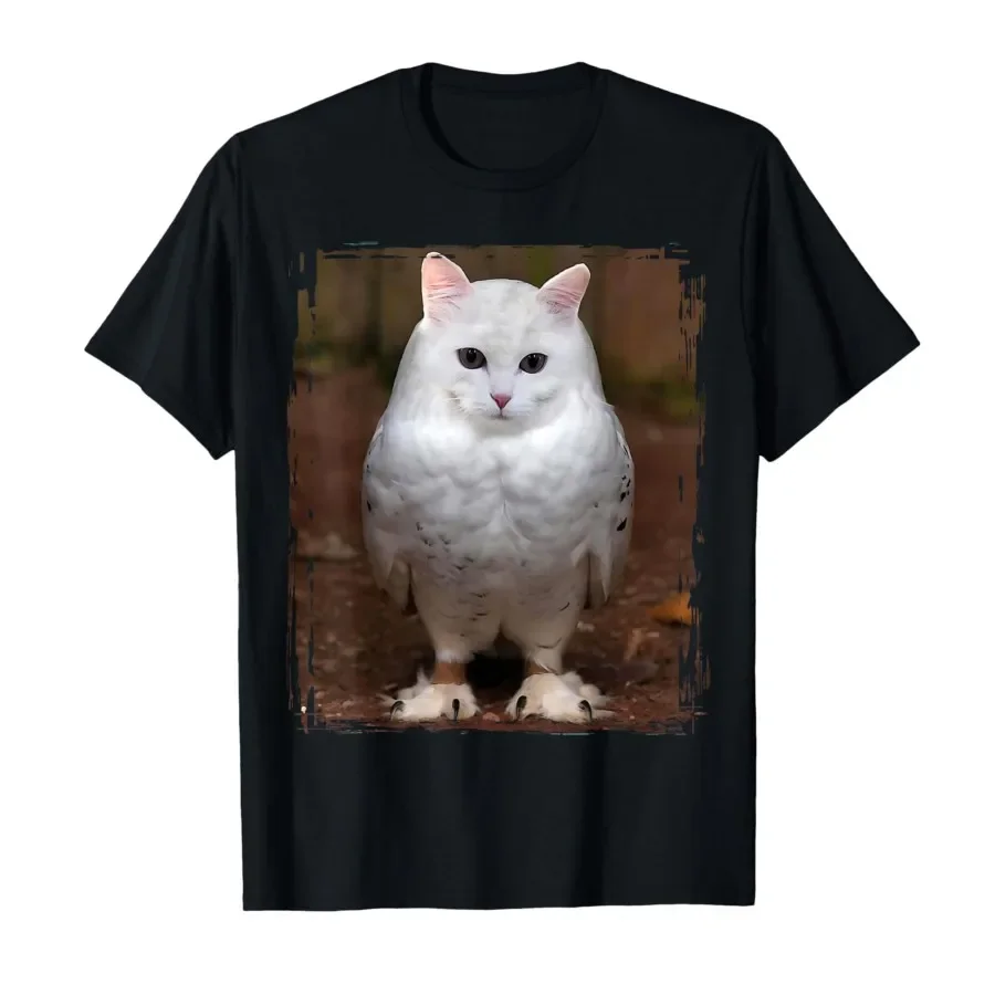 Grappige Leuke Meowl Kat Uil Virale Internet Gedrukt Trendy Meme T-shirt voor Vrouwen T-shirts Korte Mouw Tops Casual Kleding