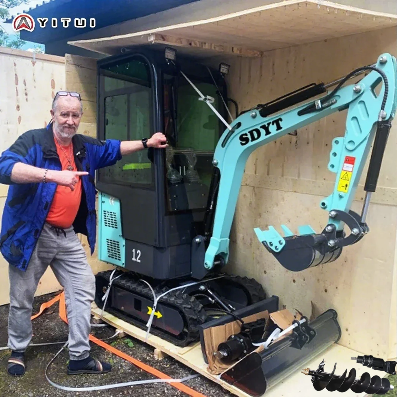 Быстрая доставка мини-экскаватора 1,2 тонны, индивидуальный двигатель Kubota, мини-экскаватор Ce Epa Euro 5, подходящий для семейных ферм