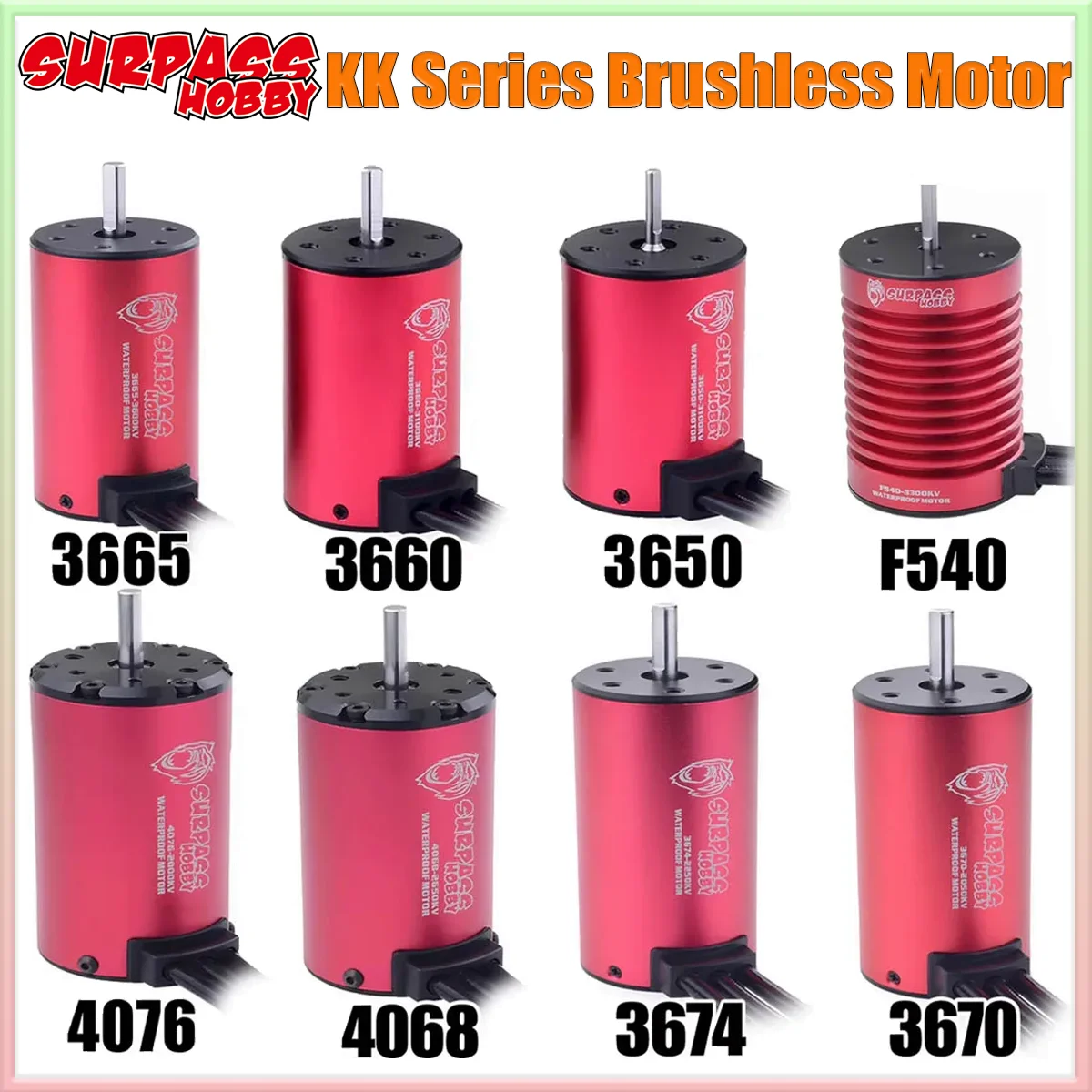 Surpass Hobby KK 3650 3660 3670 3674 Motor sem escova à prova d'água para caminhão 1/8 1/10 1/12 RC Drift Off-Road Car Wltoys MJX Boat