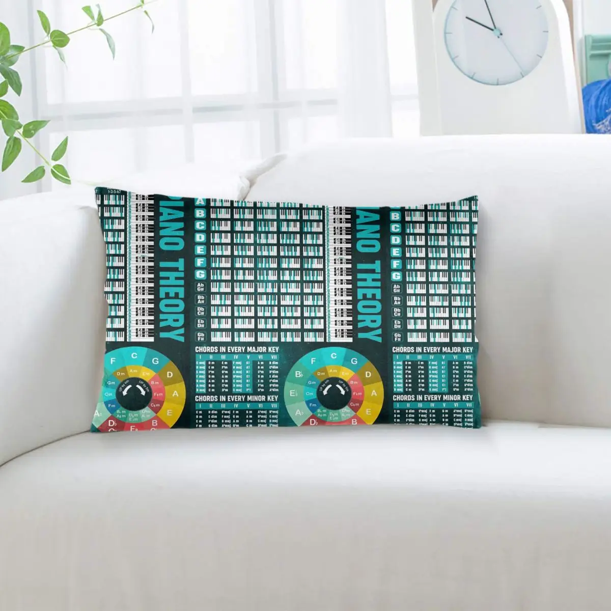 Music Basic Guitar Chord Theory Chart Piano Rectangle Pillowcase Cushion Cover Decorative Bedroom Bed Home Comfort Throw Pillow