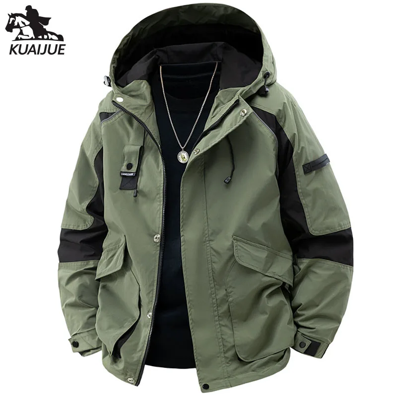 Jacket Mens Spring Autumn New Men Jacket Printing Hooded Jackets Casual Coat Men's Business Coats Size M-3XL 4XL 5XL HB-J8155