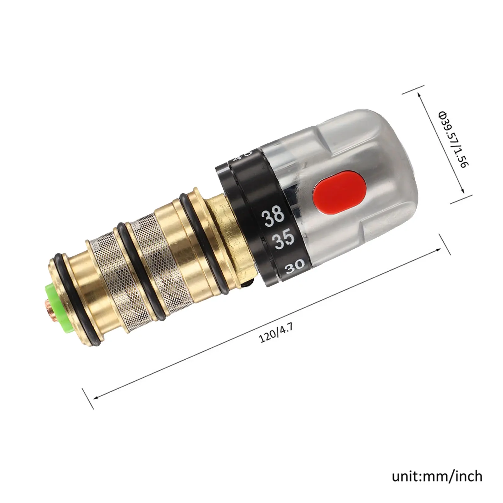 Smart Thermostatic Control Tap 120*39.57mm 4.7*1.56inch Replacement Cartridge Modern Stylish Finish Safety Override Stop