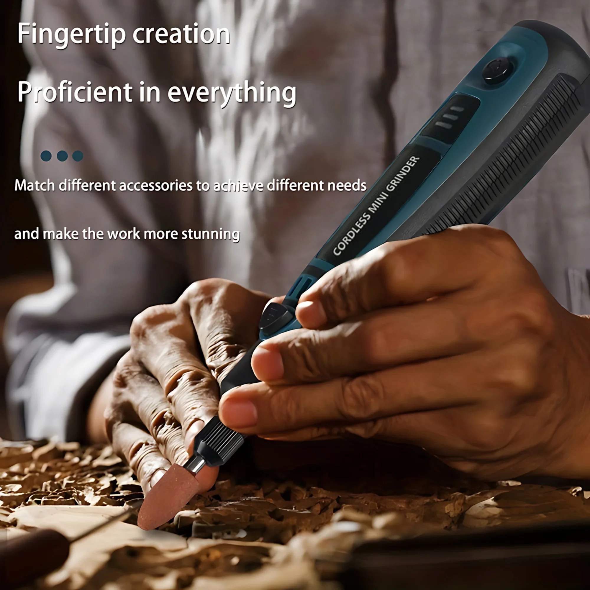ポータブルで用途の広い電動工具、USB充電式、電動ミルセット、翡翠研磨およびDIYプロジェクト用のコンパクトな彫刻ツール