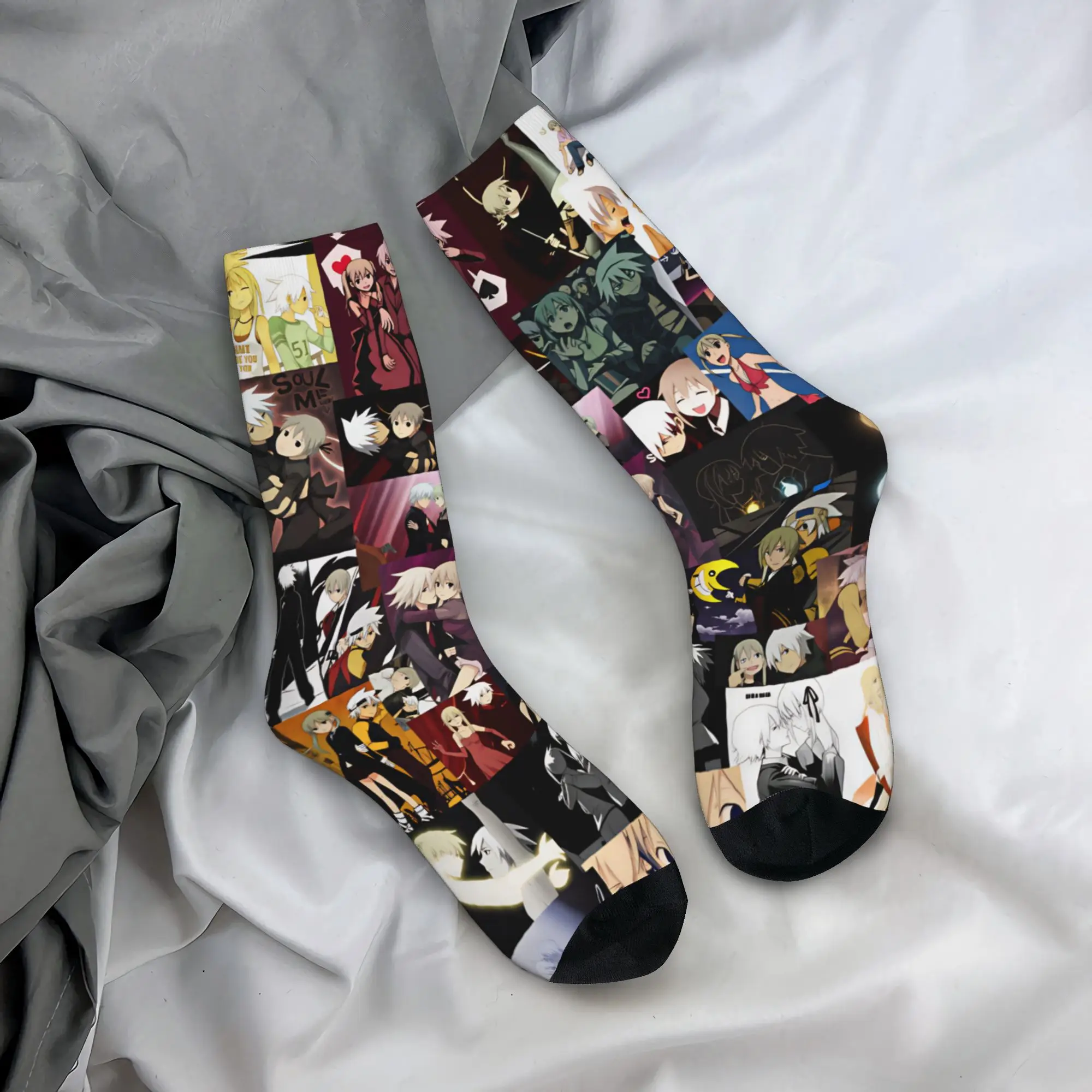 Anime S-Soul E-Eater Men's Crew Socks Unisex Funny 3D Printed Game Dress Socks