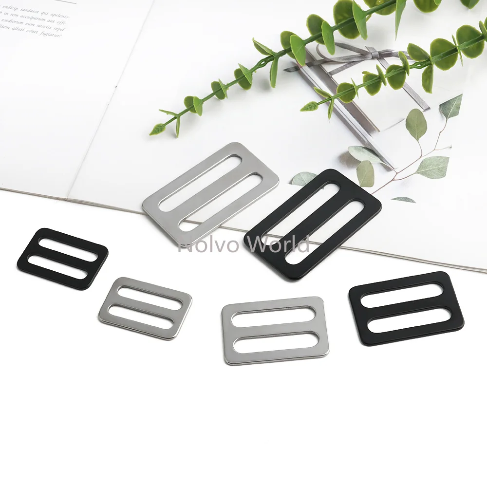 10/40/80PCS 15/20/25/32/38/50mm 100% Steel Adjuster Square Ring Tri-Glide Buckle For Shoulder Bag Strap DIY Webbing Accessories