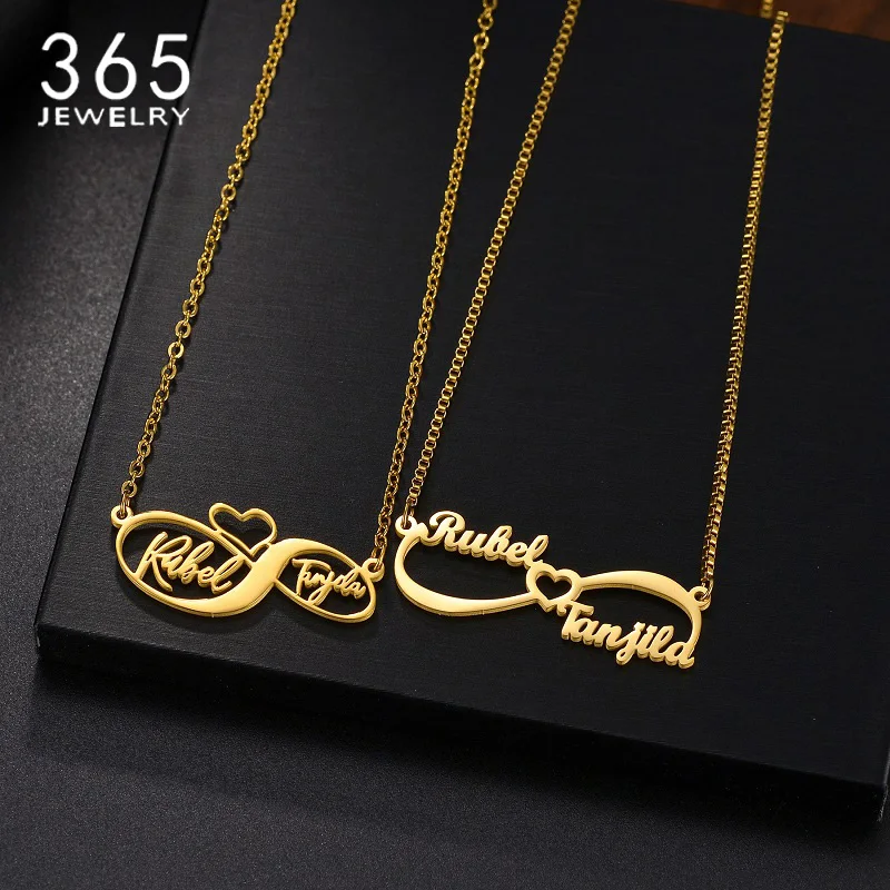 

365 New Personalized Infinity Style Necklaces Stainless Steel Custom Name Charming Choker For Women Girls Jewelry Birthday Gifts