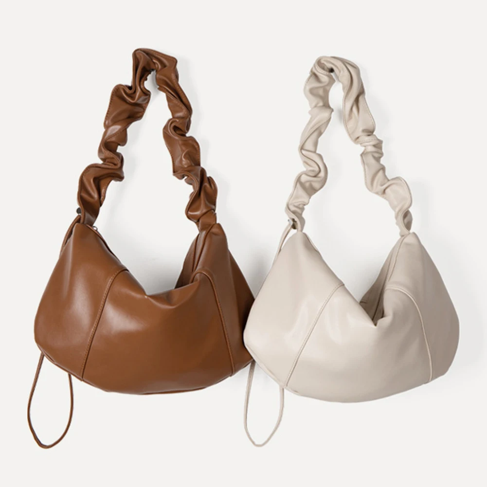 

Women Fashion Shoulder Bag Large Capacity PU Drawstring Hobo Bag Small Tote Bag Adjustable Strap for Outdoor Travel