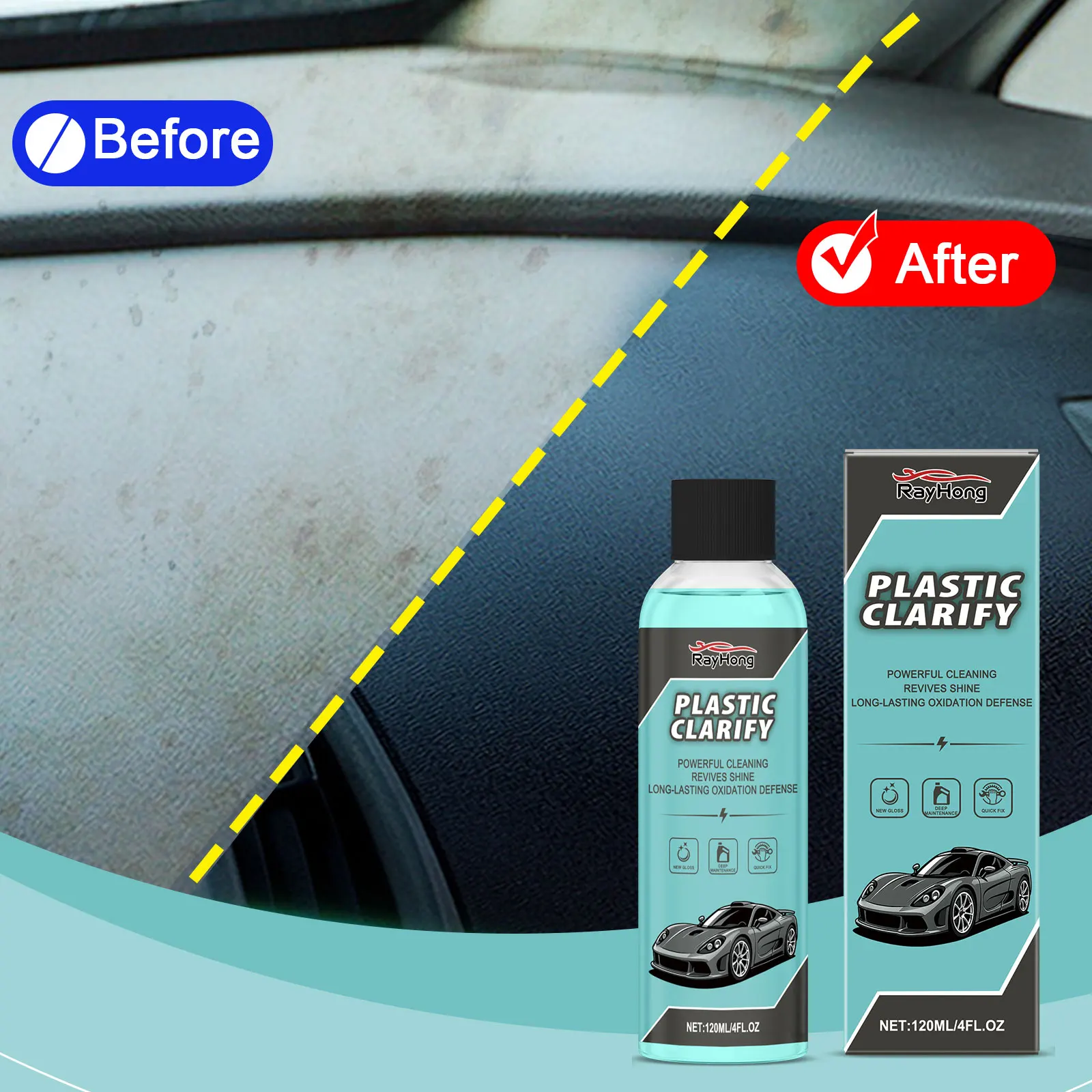 

RayHong Car Plastic Restorer Auto Renovator Longlasting Coating Interior Polishing Paint Agent Black Gloss Car Cleaning Products