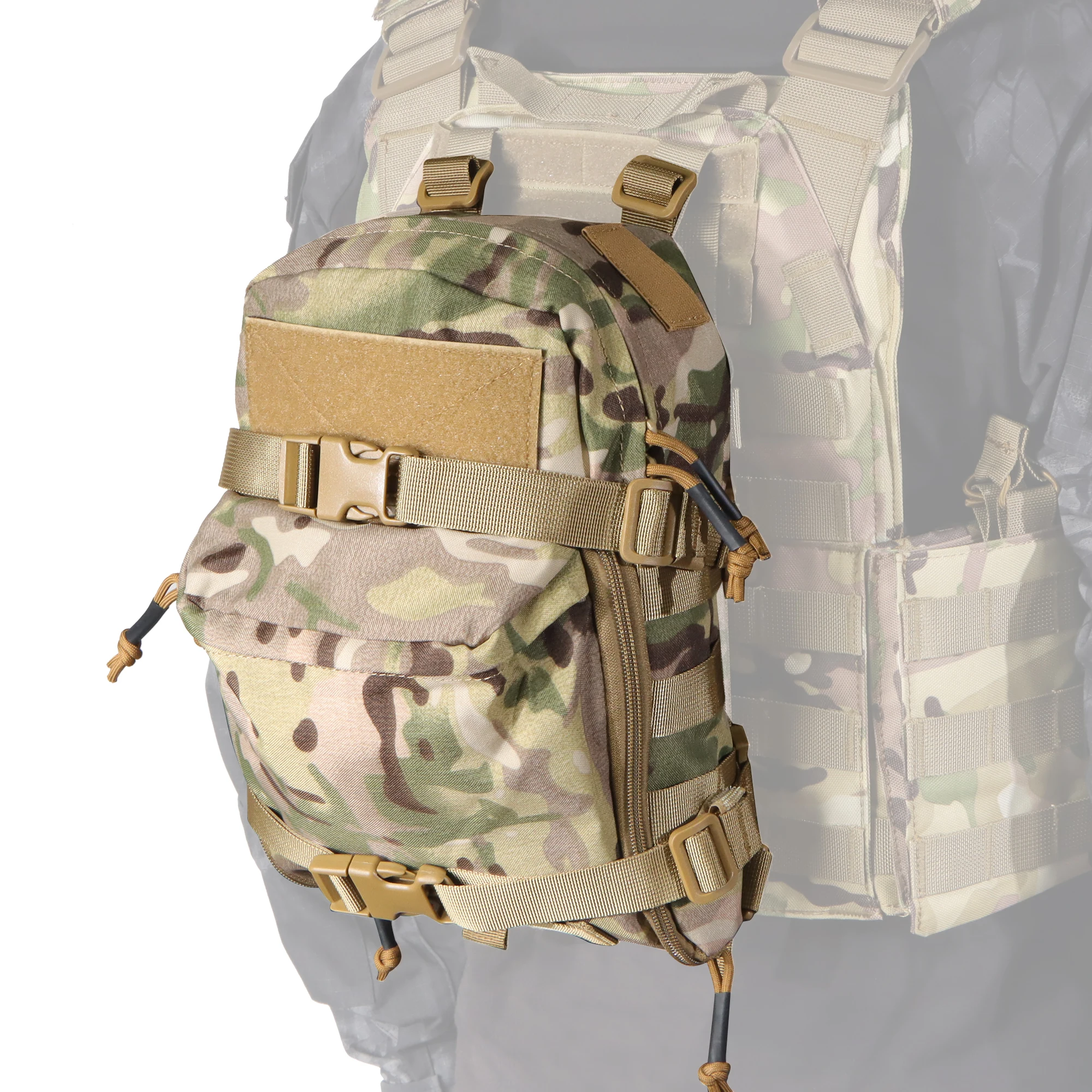 Mini Hydration Bag กระเป๋าเป้สะพายหลังยุทธวิธีกลางแจ้งน้ํากระเพาะปัสสาวะ Carrier กระเป๋าซิปกระเป๋าล่าสัตว์กลางแจ้ง 1000D ไนลอนกีฬากลางแจ้ง