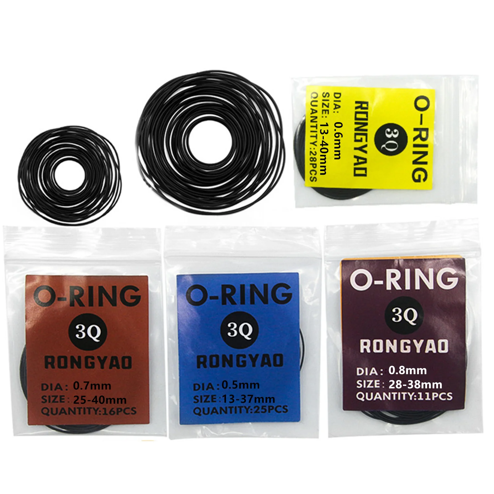 Rubber Watch O-Ring Gasket 0.5mm/0.6mm/0.7mm/0.8mm Waterproof Rubber Gasket Washers for Watch Bottom Cover Gasket Replacement
