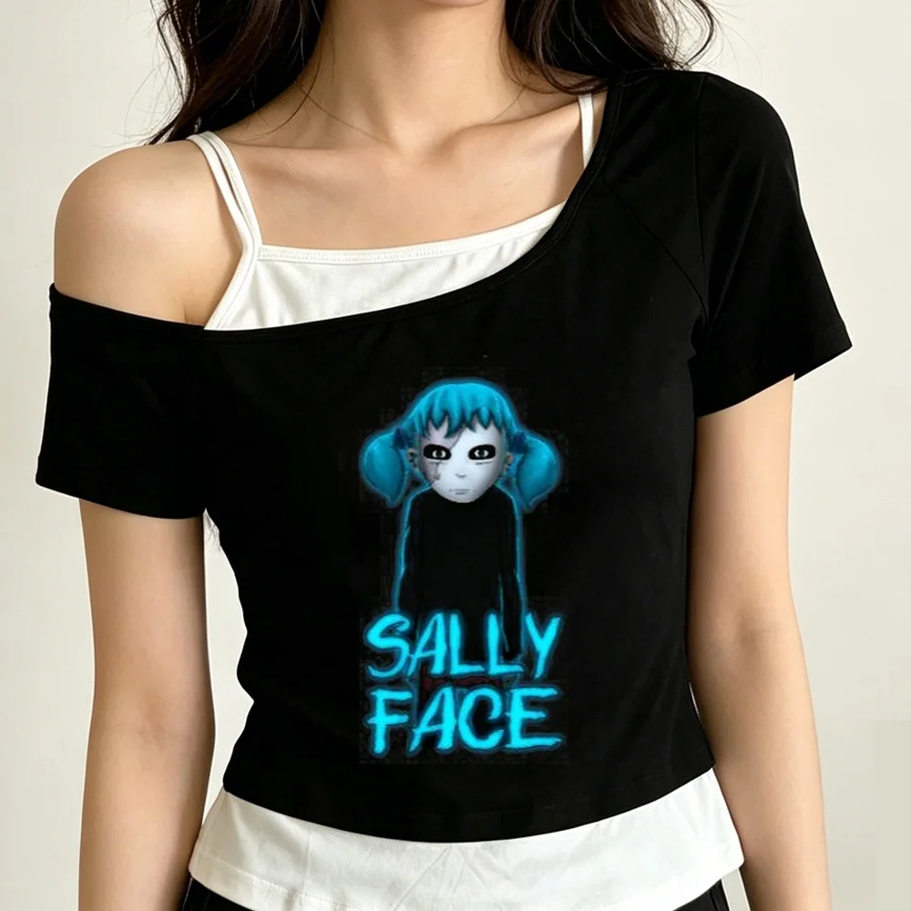Sally Face cropped top shoujo dollette korean fashion cutecore alternative  party t shirt cutecore manga emo cheap y2k