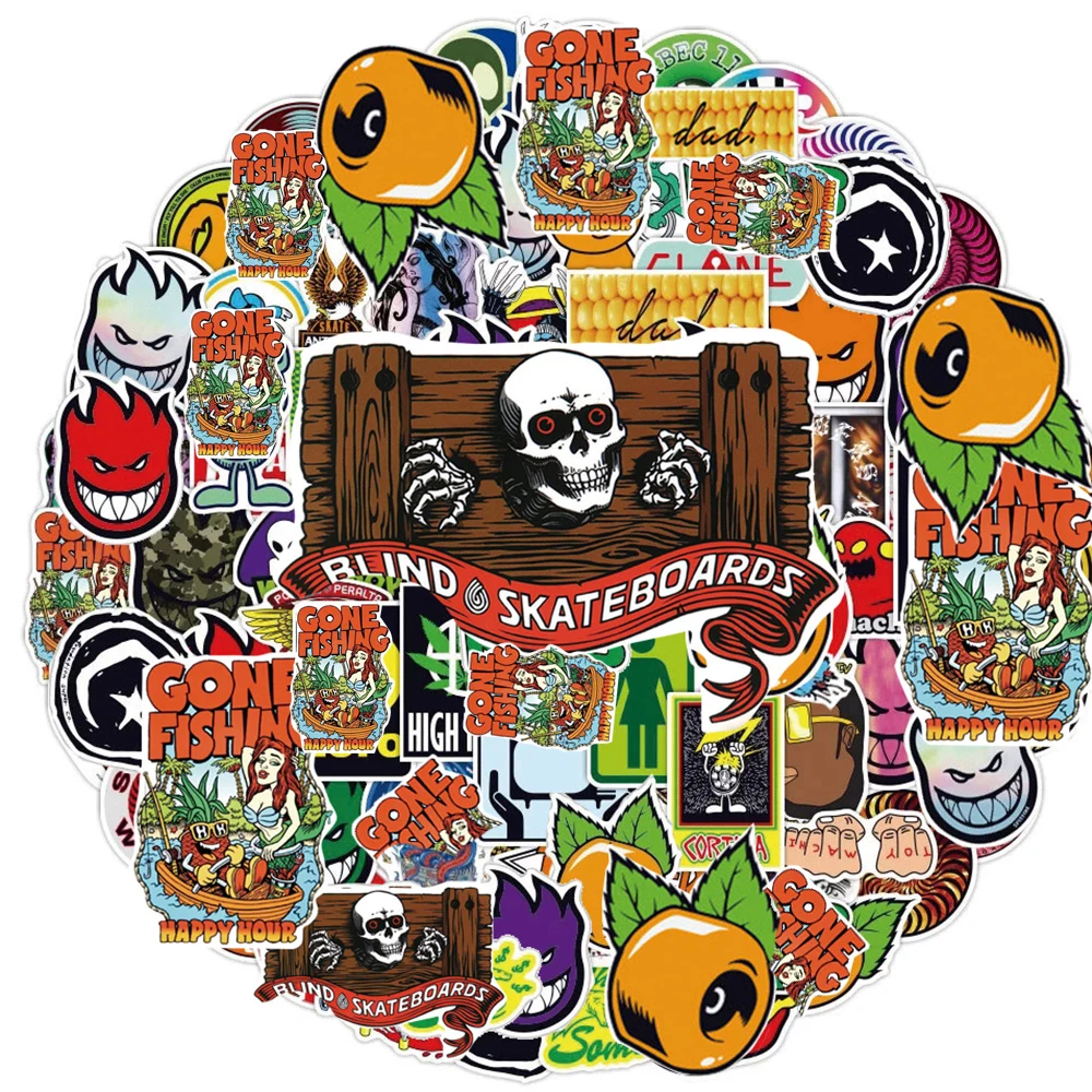10/30/50/100pcs Cool Street Style Fashion  Logo Stickers Cartoon Graffiti Decals for Skateboard Helmet Laptop Decoration Sticker image 3