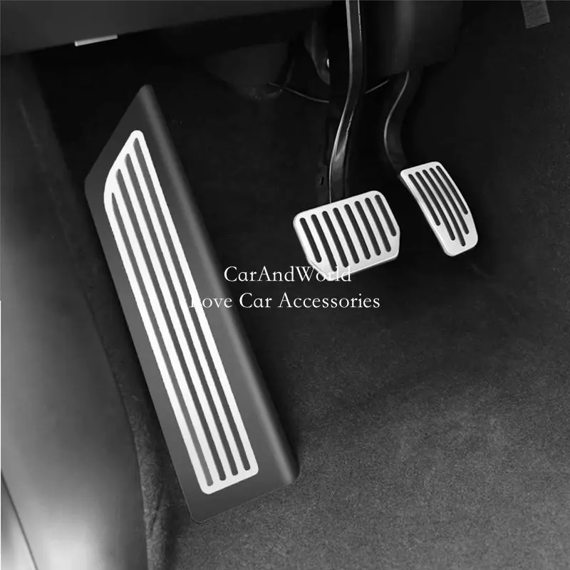 Aluminium Alloy AT Foot Rest Pedals Accelerator Gas Pedal Brake Cover Car Non-slip Pads For Tesla Model 3 Y Model3 2017-2022