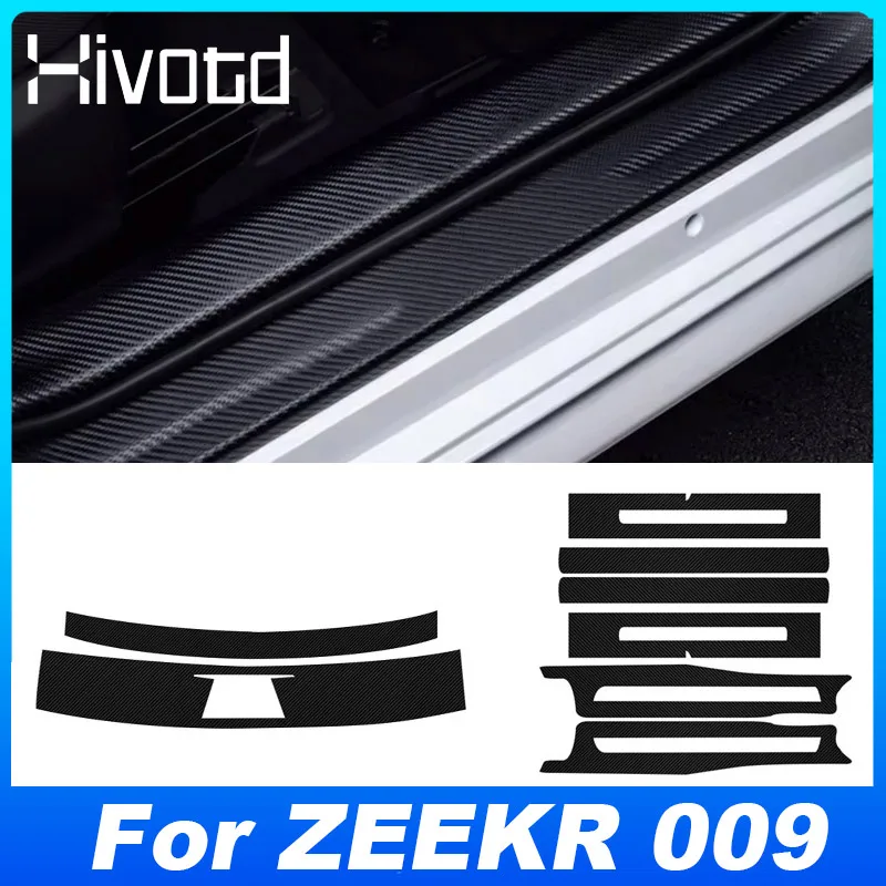 

Hivotd For ZEEKR 009 WE ME 2024 Anti Scratch Car Door Sill Trim Sticker Rear Trunk Bumper Plate Protector Interior Accessories