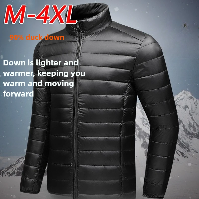 Men's Lightweight Water-Resistant Packable Puffer Jacket 2025 New Arrivals Autumn Winter Male Fashion Stand Collar Down Coats