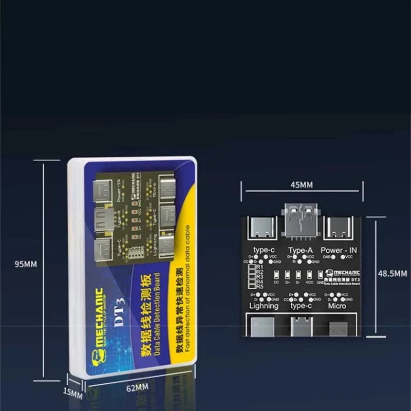 MECHANIC DT3 Data Cable On/Off  Detection  Board for IP Android USB Type-C Lightting Date Line Switching Test Panel Tool
