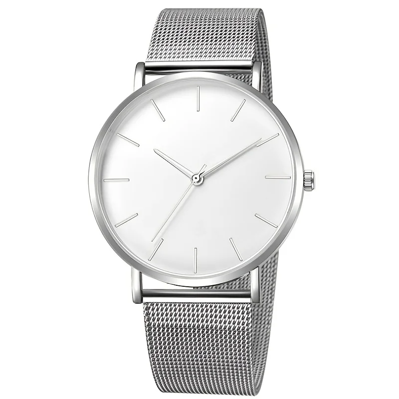 Hot Sale Ultra Thin Men Watch Simple Business Eyelet Metal Watch Twelve-hour Clear Display