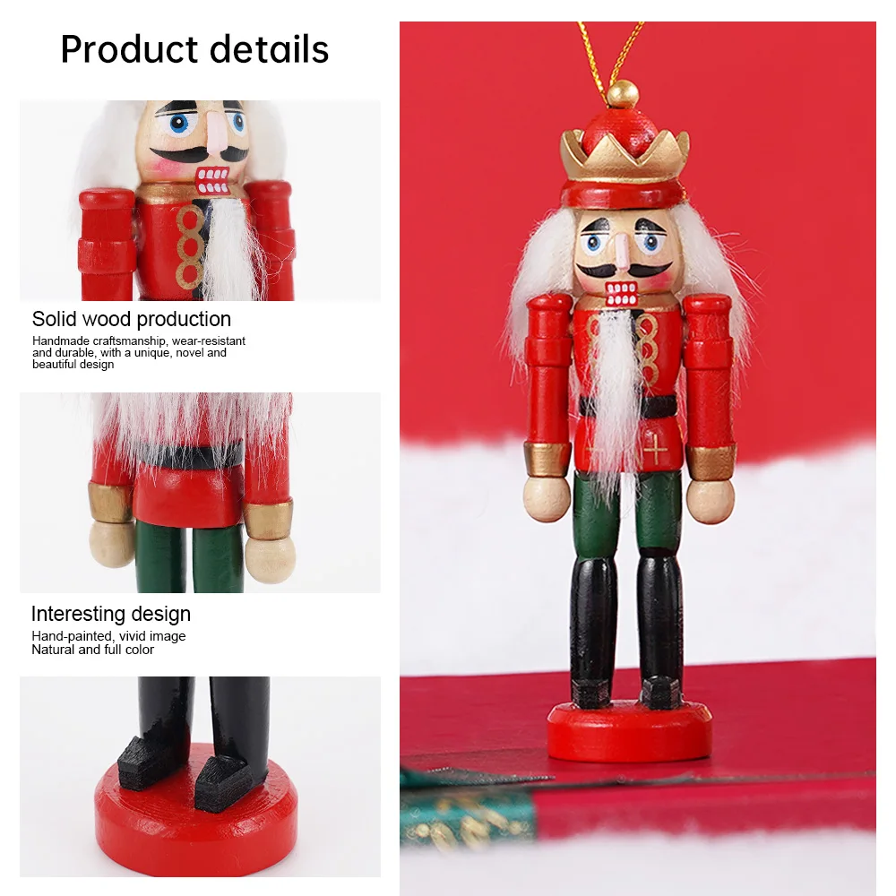 12cm 3/4/5/6Pcs Christmas Gift Set Mini Nutcracker Series Kit Soldier Band Doll Puppet Christmas Tree Ornaments Decoration