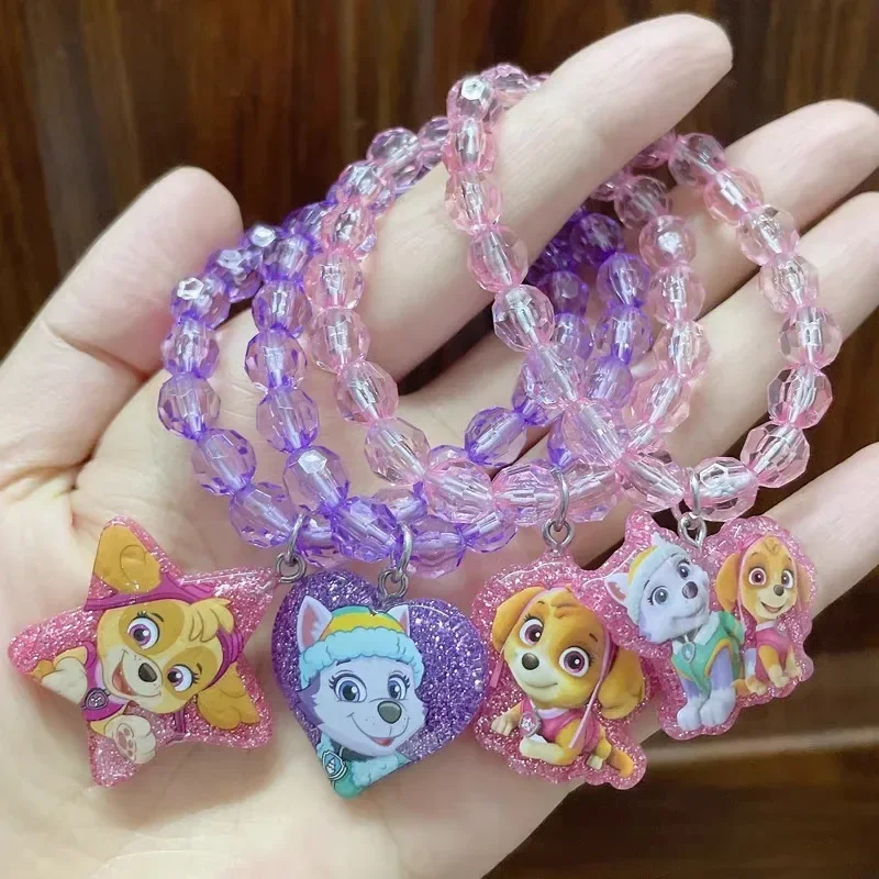 New Paw Patrol Cartoon Bracelet Acrylic Handmade Beaded Accessories Kids  Decoration Pendant Girls Jewelry Children Gifts