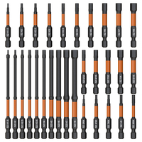 10pcs Impact Hex Head Allen Wrench Drill Bit Set ，50-100mm H1.5-H8 Hex-Shank S2 Steel Hex Screwdriver Bits Metric Magnetic