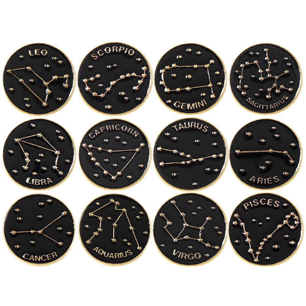 

12 Pcs Brooch Sign Brooches Pin Multipack Clothes Pins Constellation Enamel Star Cute