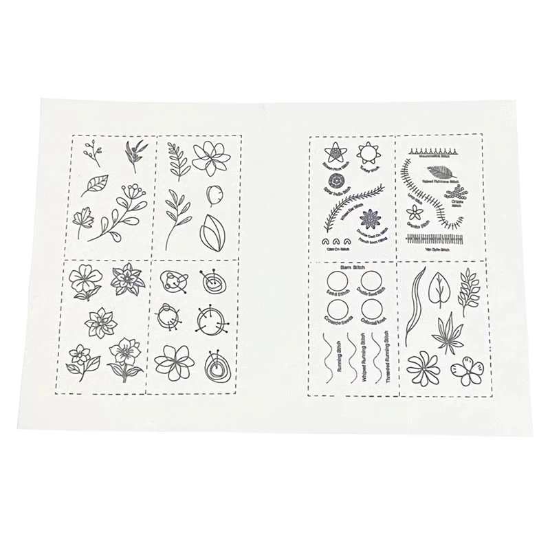 6 Pages Embroidery Stitches Book, DIY StitchesBooks, Embroidery Sewing Books, Beginner Embroidery Sewing Kit