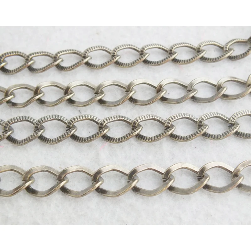 100M /   9*12mm DIY  Antique Bronze  Metal Chain For Neckace Findings