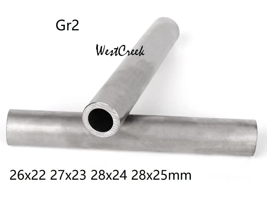 WESTCREEK-Grau 2 Tubo de liga de titânio, tubo titânico, tubulação pura, BT1-0 GR2 TA2, tubo Ti duto, 27, 28, OD, 26x22, 27x23, 28x25mm