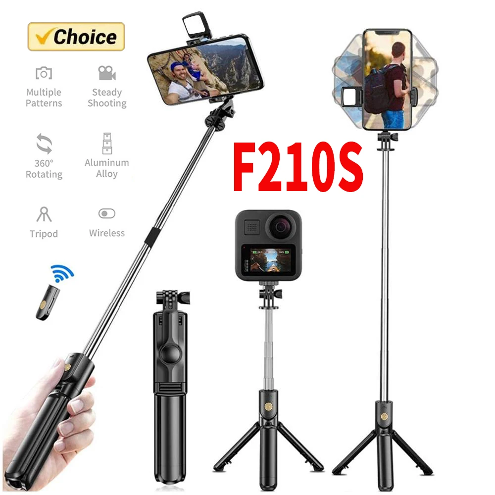 Cell Phone Selfie Stick Tripod Bluetooth Remote Wireless Selfi Stick Phone Holder Stand with Beauty Fill Light for Phone