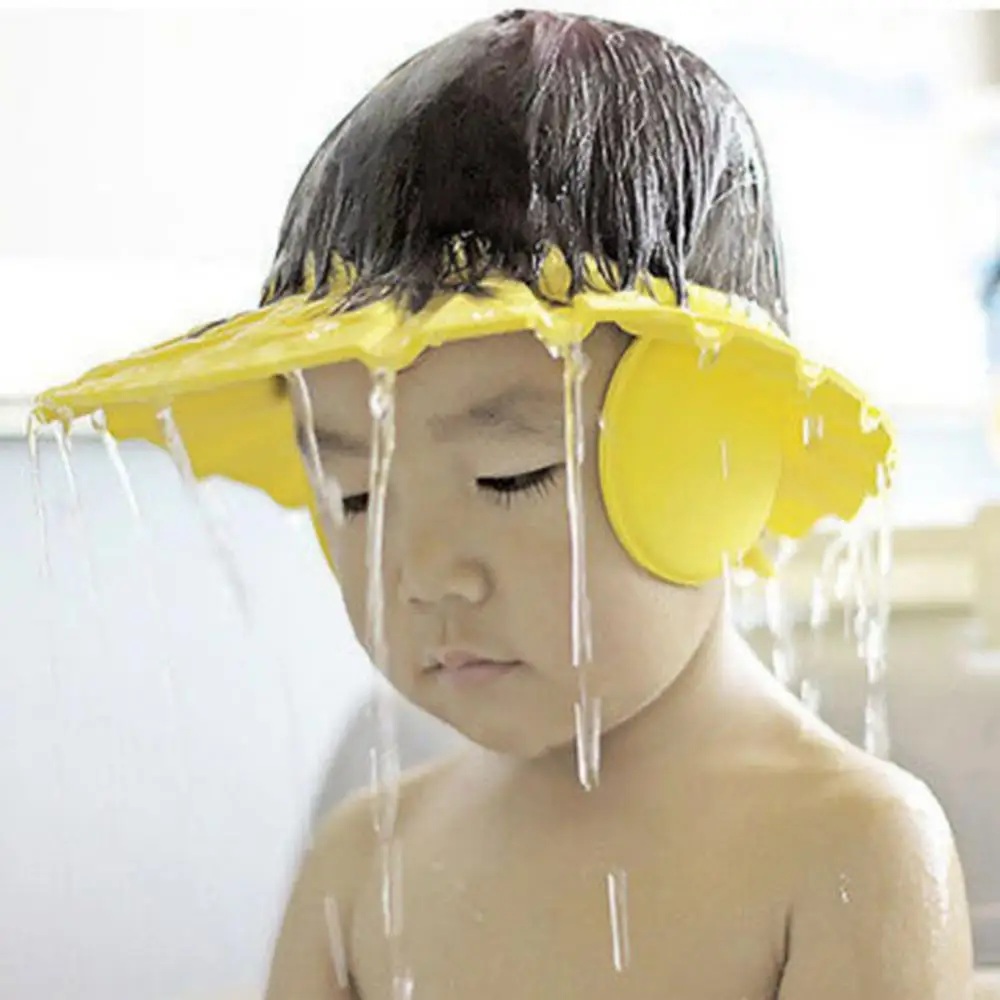 Dropshipping!! Adjustable Baby Kids Washing Hair Shield Cap Eye Ears Protect Bathing Shower Hat