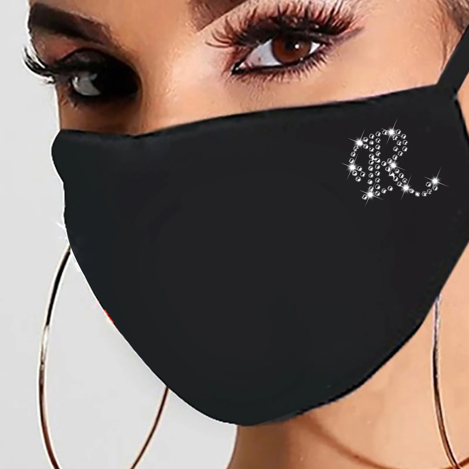 Women Reusable Outdoor Drill Breathable Fashion Cotton Windproof Mask Outdoor Dust-Proof Face Protective Mask Reusable Mask