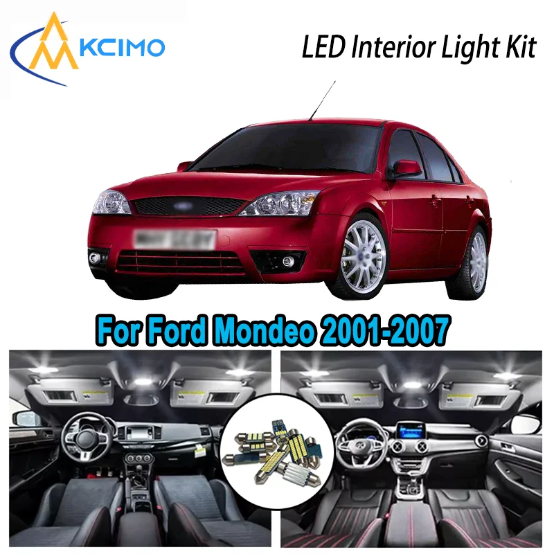 

For Ford Mondeo 2001-2007 2002 2003 2004 2005 2006 Premium LED Interior Dome Map Trunk Light Kit Car Led Lamps Canbus No Error