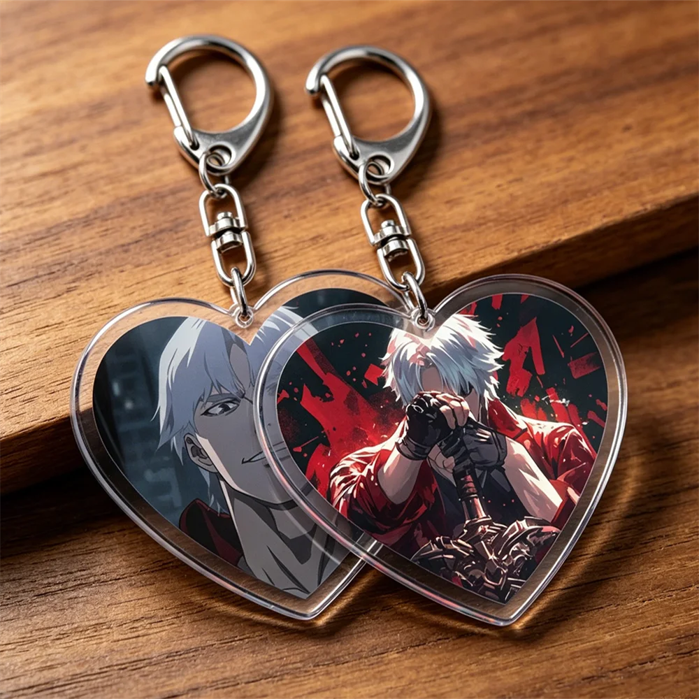 Hot Game Devil Dmc Keychains for Accessories Bag Dante Vergil Nero Sparda Lady Gaming KeyChain Ring Jewelry Fans Gifts Keyrings