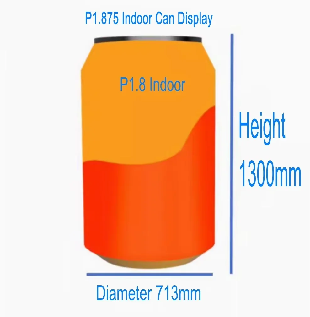 

High Brightness Zip-top can P1.875P2 Indoor LED Display Screen pop-top can video Screen Ring Pull Can Billboard