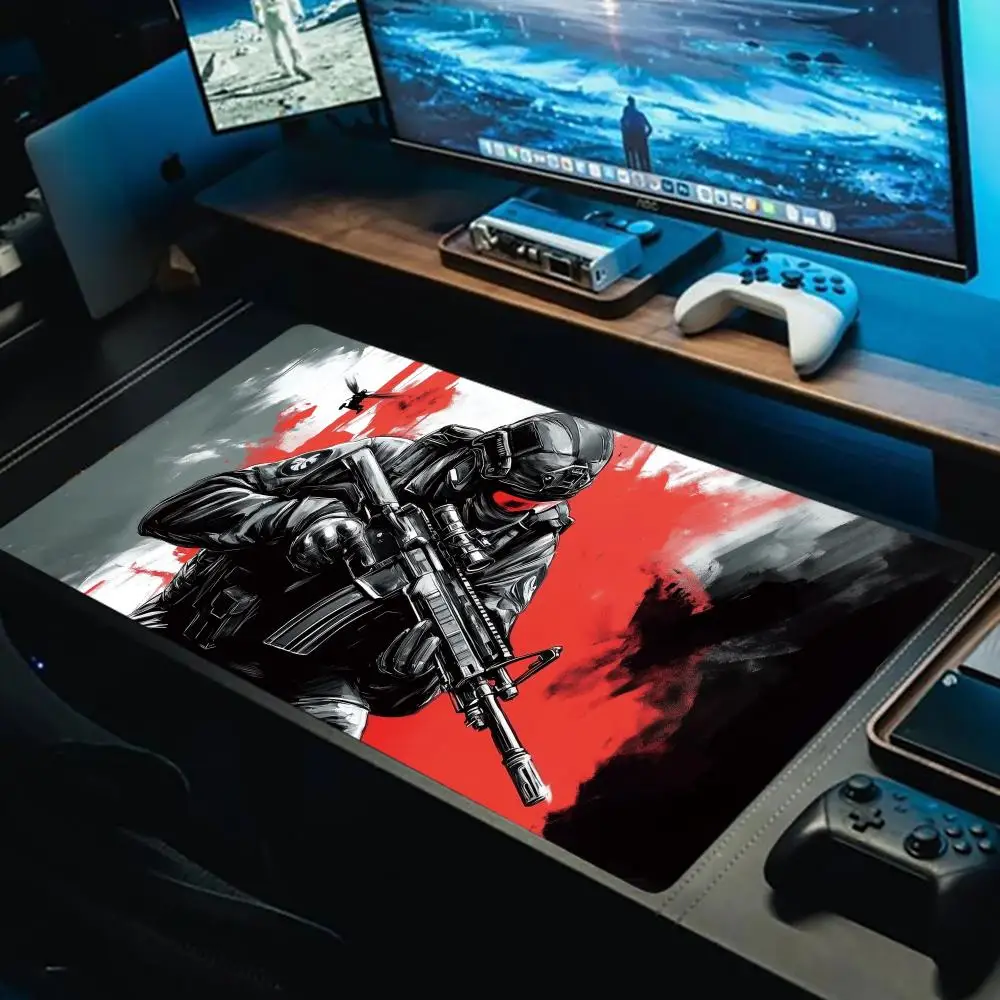 

Tactical Soldier Design Mouse Pad Large Non-Slip XXL Rubbwe Desk Pads Gaming accessories Stitched Edges Home and game Desk Mat