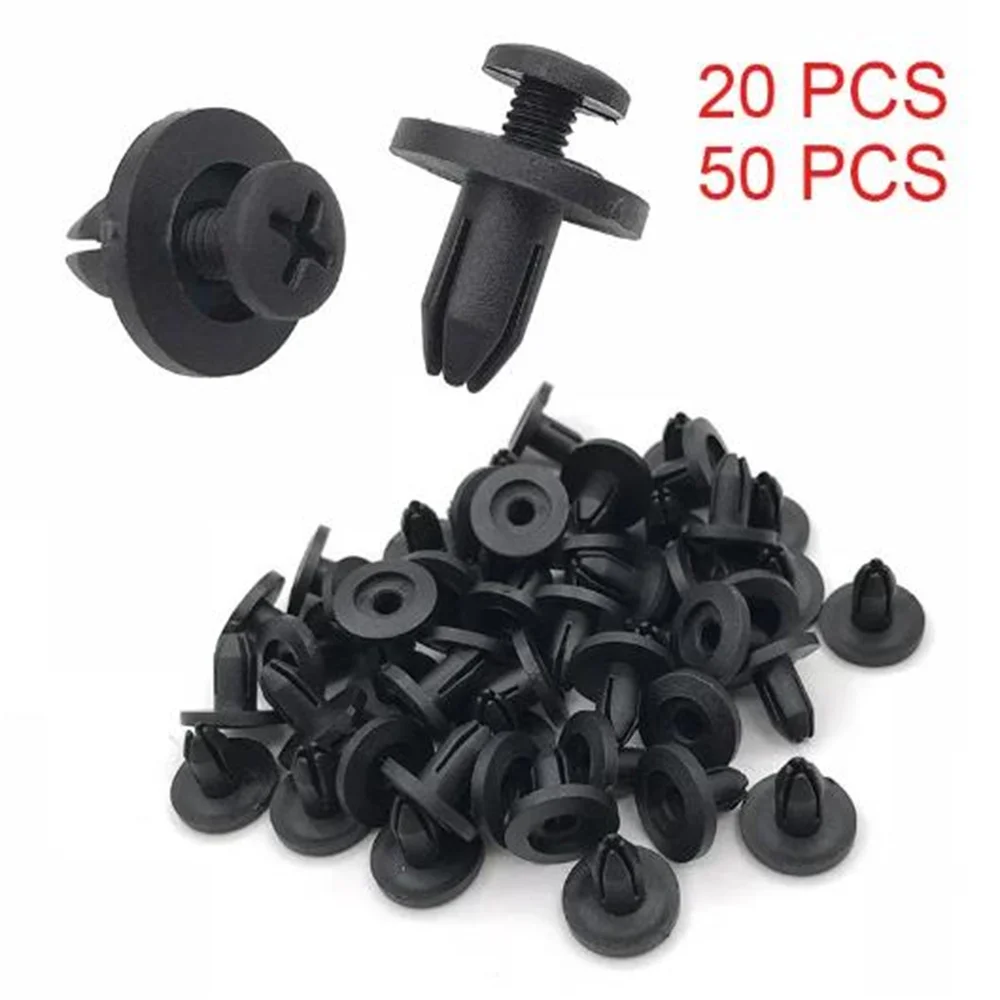 10/20/50Pcs 6mm Auto Bumper Fastener Clip Hole Rivet Retainer Push Engine Cover Car Door Fasteners For Honda