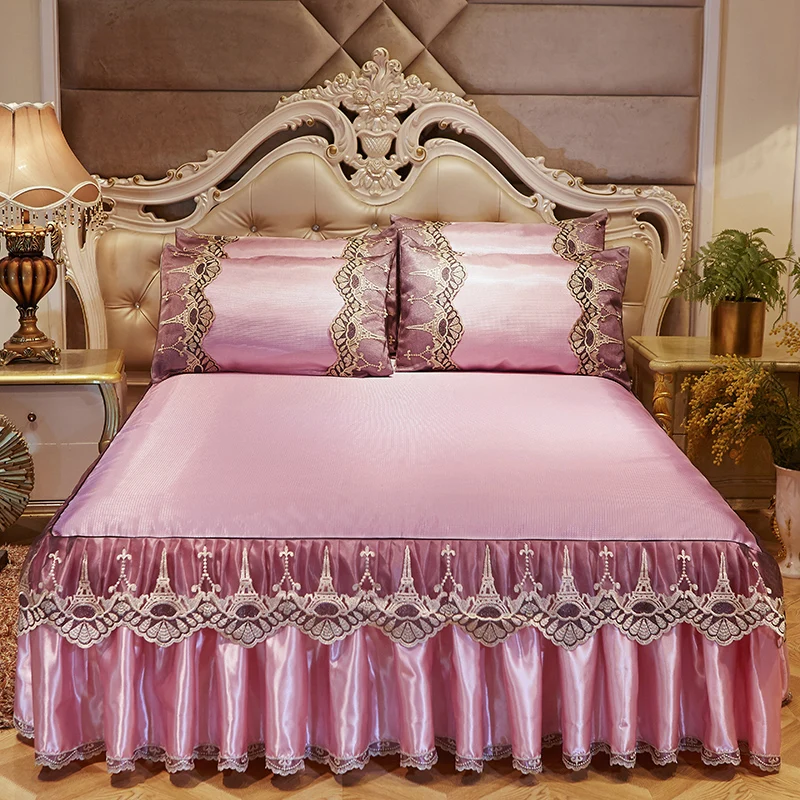 luxury-lace-smooth-cool-summer-bedspread-solid-color-home-bed-skirt-pillowcase-bed-sheets-embroidery-european-style-bed-spread