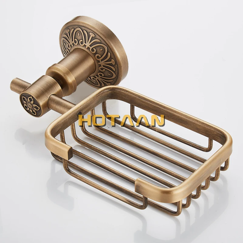 Solid Aluminium Wall Mounted Antique Brass Color Bathroom Soap Basket New Bath Soap Dish Holders Bathroom Products YT-14290