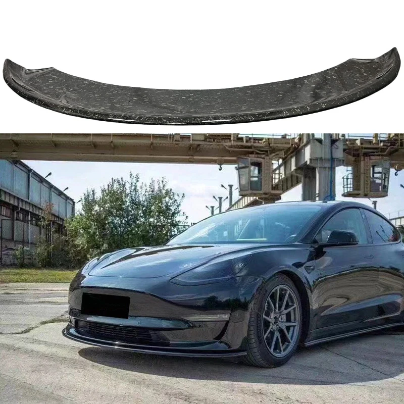 

Customisable Forge Carbon Fiber Front Bumper Sp Lip Auto Spoiler Lip for Model 3 Car Exterior Accessories Parts