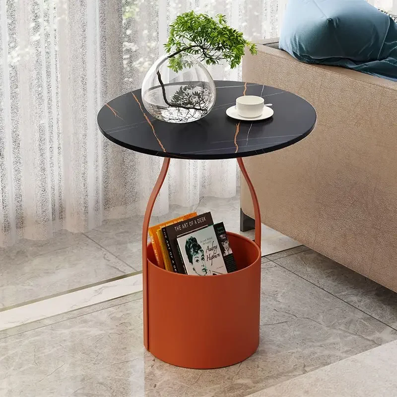 

Nordic Light Luxury Rock Slab Coffee Table Corner Bedside Table Sofa Side Living Room Balcony Side Cabinet Simple Storage Bucket