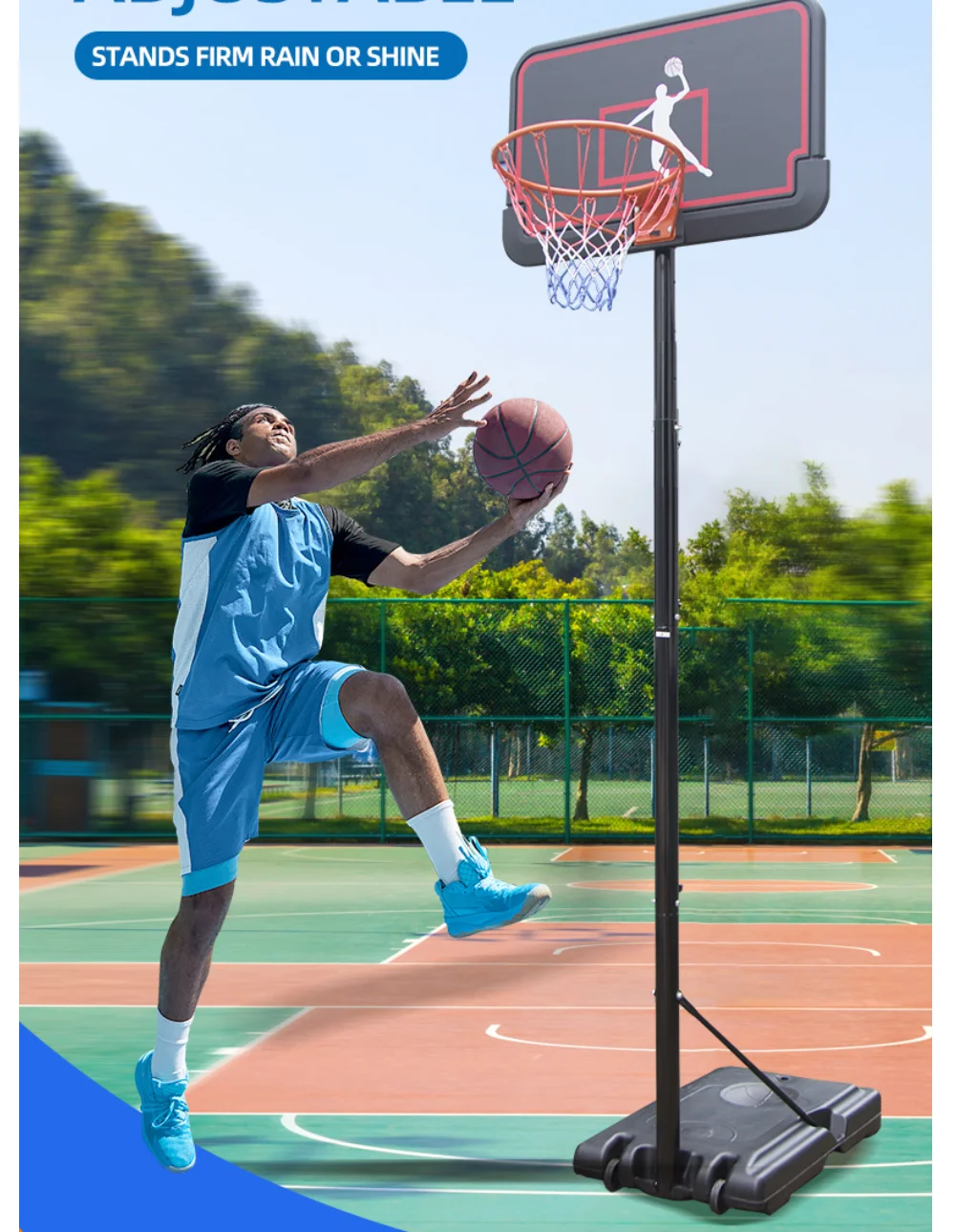 2025년 핫세일 휴대용 농구대 (농구장 엔터테인먼트 및 연습 장비용)