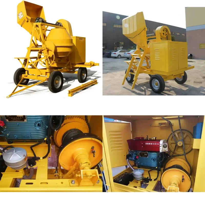 for Self-installed Mobile Concrete Mixer 350L 500L Diesel Electric Portable Cement Mixer with Wheels for Building