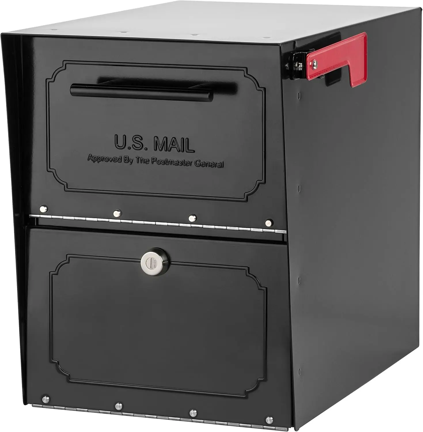 

Architectural Mailboxes 6200B 10 Oasis Classic Locking Post Mount Parcel Mailbox High Security Reinforced Lock Black