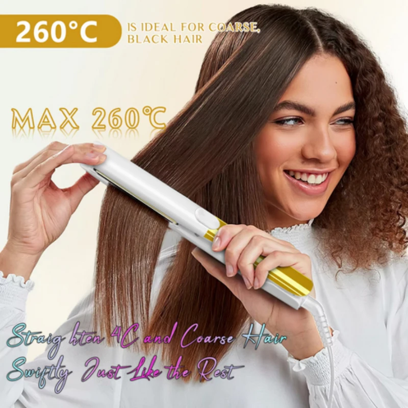

New Mirror Titanium Plate Hair Flat Iron with Plasma Keratin Treatment for Frizzy Hair Recovers the Damaged Hair Straightener
