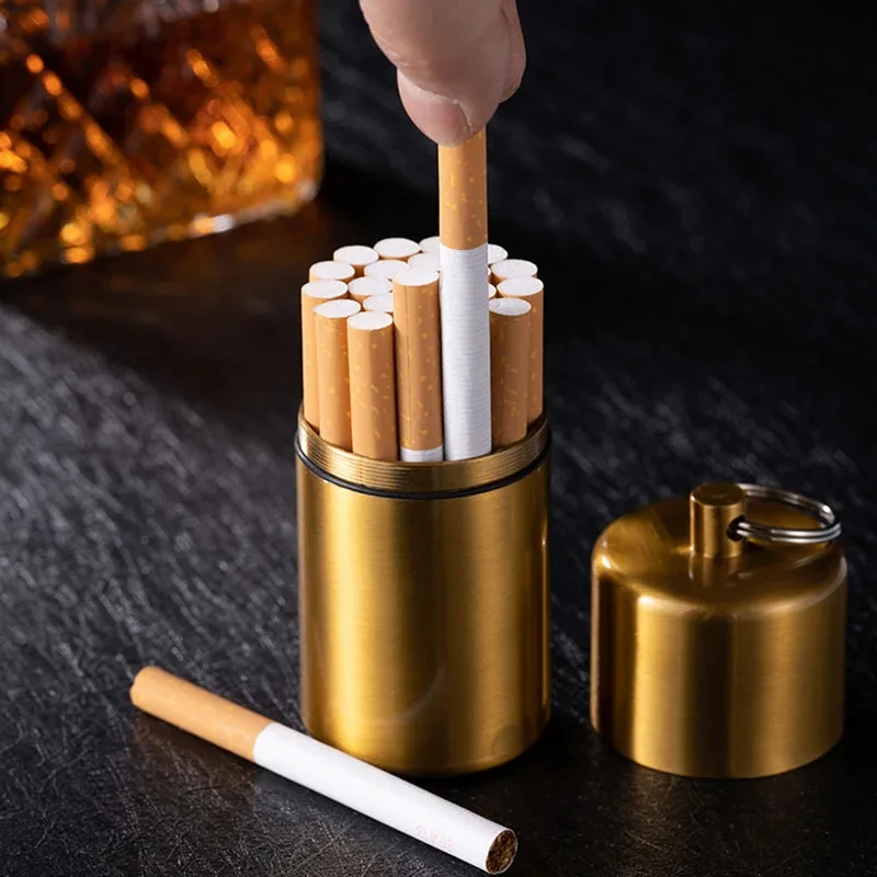 Portable Cigarette Case Holder with Keychain Waterproof Aluminum Cigarette Container for Regular and King Size Cigarette Box