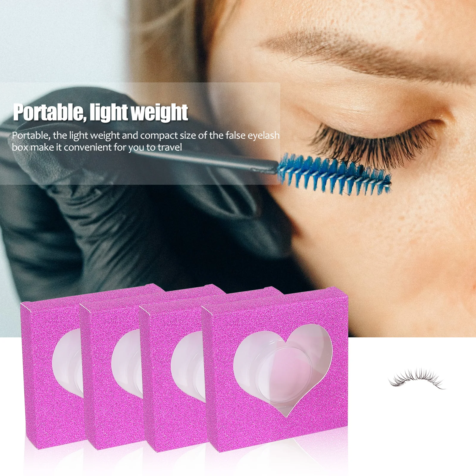 50Pcs Falsche Wimpern Box Tragbare Kompakte Wimpern Halter Schublade Design Praktische Wimpern Organizer Lagerung Fall mit Fenster
