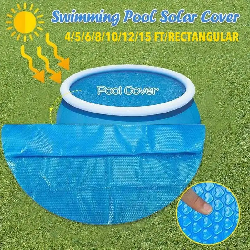 180/300/360CM 260x170cm Swimming Pool Cover Rectangular & Round Pool Solar Cover Heat Retaining Blanket  Safety Covers