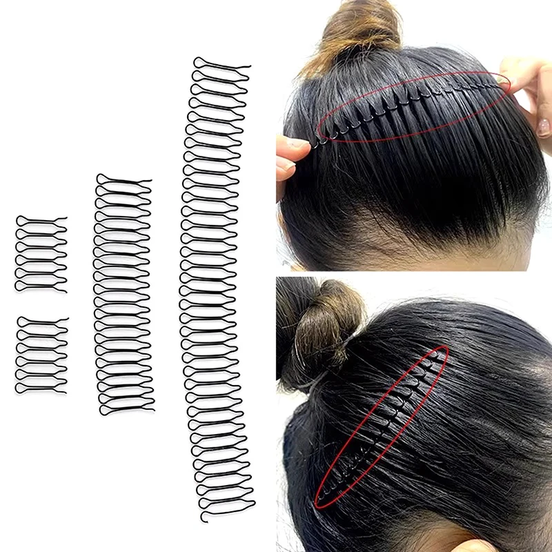 

Women Invisible Broken Hair Hairpin Adult Tiara Tools Roll Curve Needle Bangs Fixed Insert Comb Professional Styling Accessories