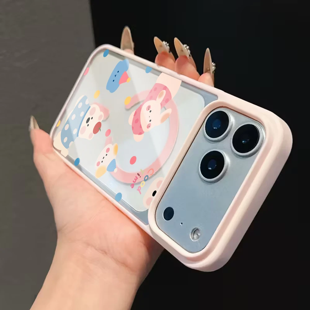 Niedliche Cartoon-Hunde Transparente Hülle für Magsafe iPhone 15 16 Pro Max 17 14 11 13 12 Pro Max Plus Hüllen Magnetisches Kabelloses Laden Coque – Detail 10