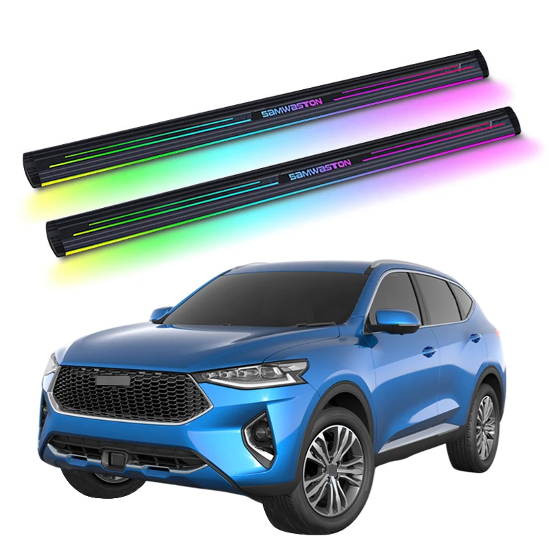

Cc CarAutomatic Electric Power Neon Led Light Side Step Running Board for HAVAL F7 2018